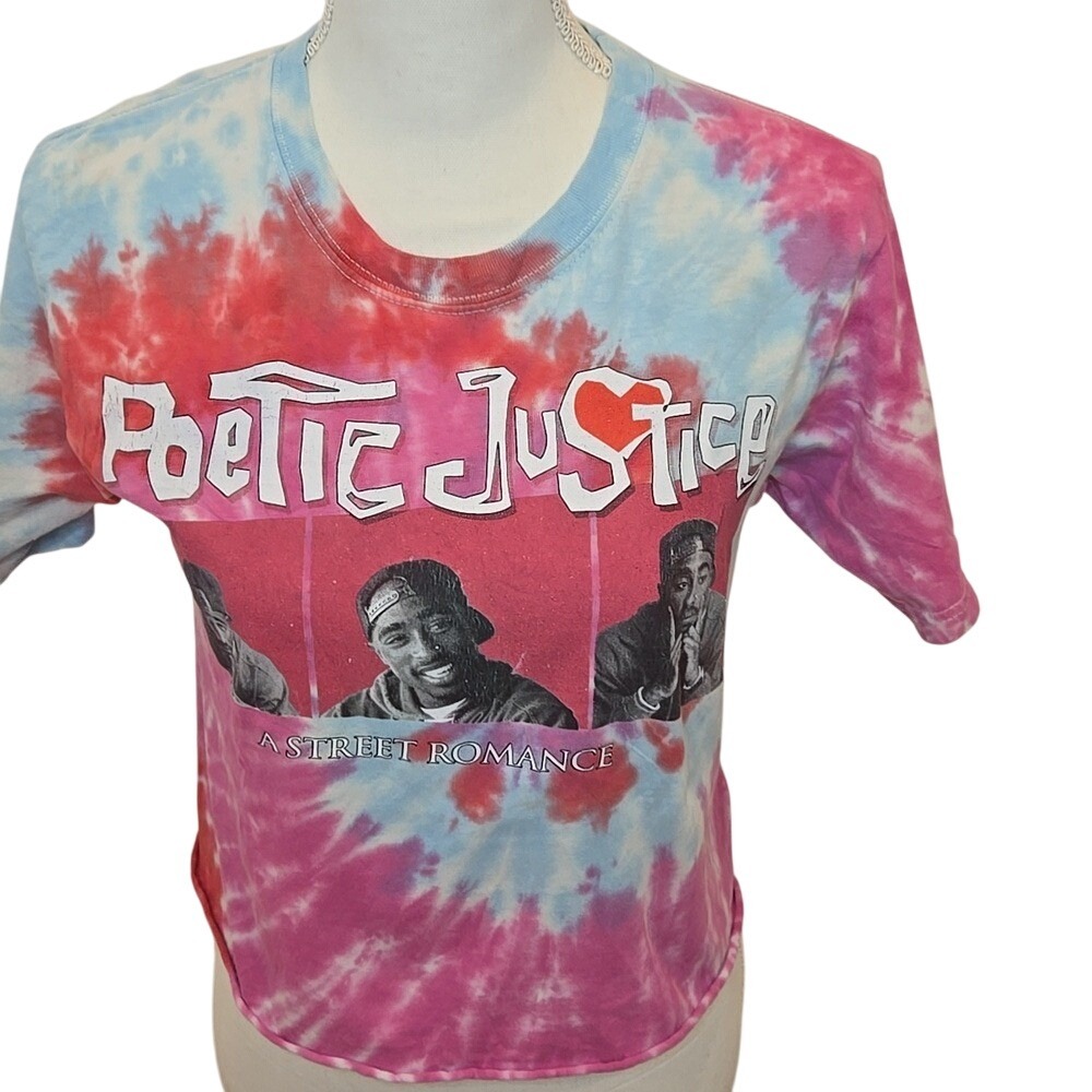 Poetic Justice Tupac Tie Dye T-Shirt Short‎ Sleeve 100% Cotton Small